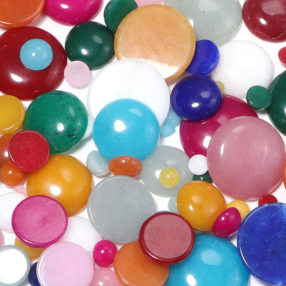 5-10pcs/lot 4-25mm Natural Stone Cabochon Colorful Jade Half Round Cabochon For Jewelry Making DIY Earrings Necklace Accessories 4mm 10pcs