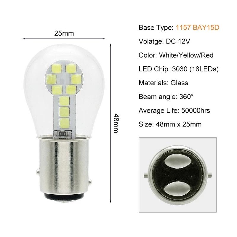 1PCS 1156 BA15S P21W Led 1157 BAY15D P21/5W Bulbs Ampoule R5W R10W 18SMD 800LM Car Fog Lights DRL Turn Signal Lamp 12V White Red Bulbs 7