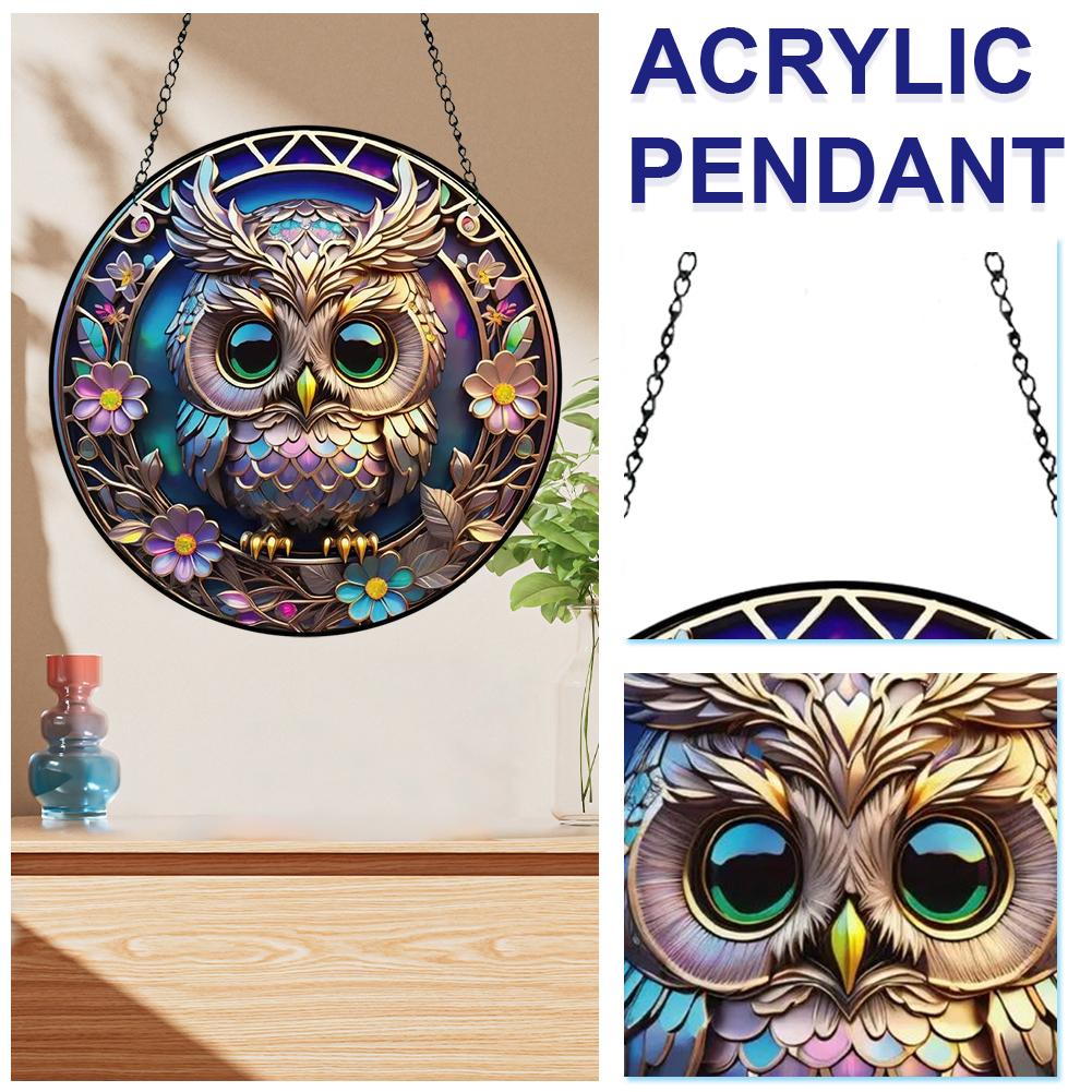 Sonnenfänger Heimdekoration Panel Eule Acryl Fensterpaneel Hängender Sonnenfänger Schmetterling für Garten Flure und Heimdekoration