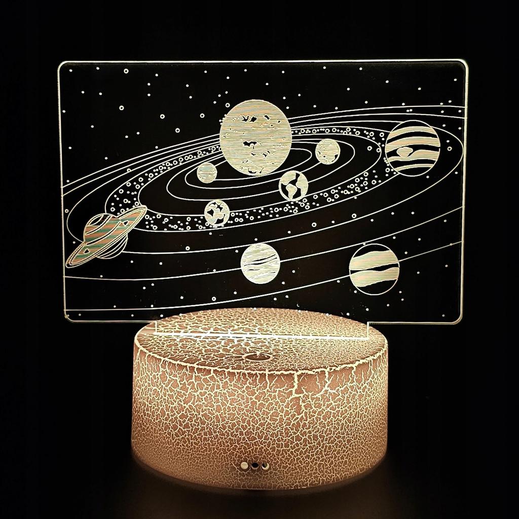 Night Desk Lamp For Children Galaxy Planets Space 3D 16 Led + Remote Control