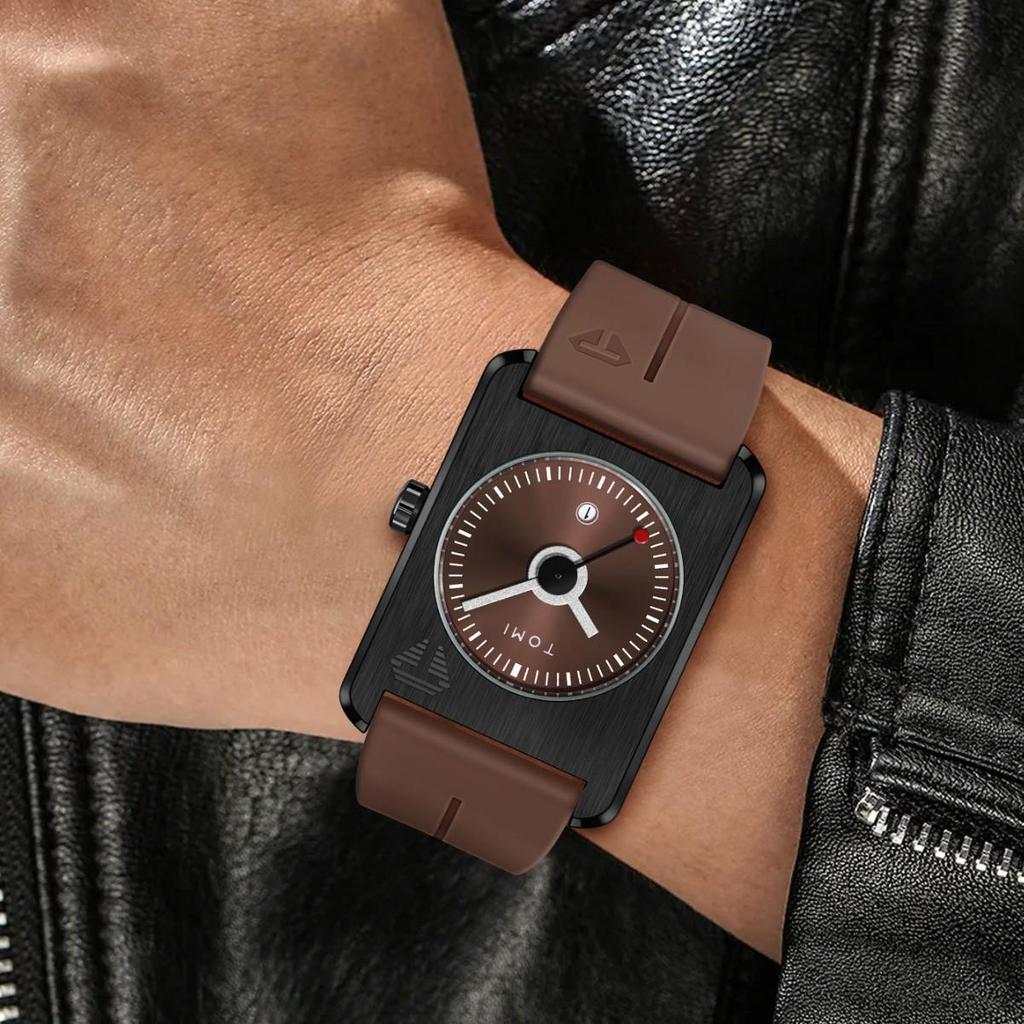 TOMI Square Calendar Watch - Korean Style Student Strap Watch