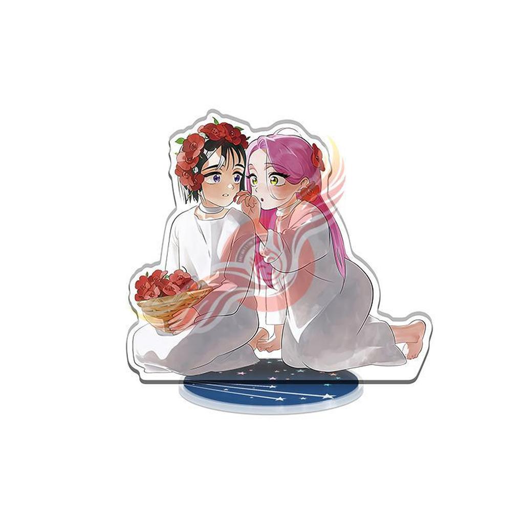 Acrylic Stand Figure Anime Character Display 20CM Height Double-Sided Print Clear Base Decorative Model Stand for Desk Shelf Display