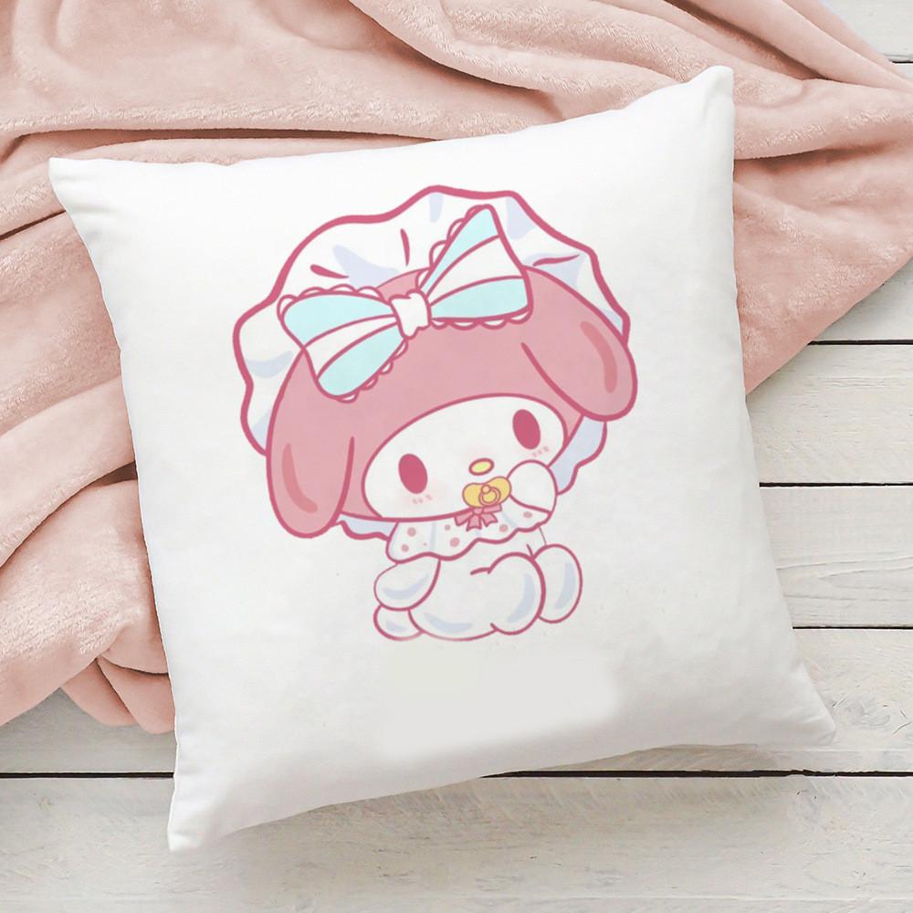 2026 New Cute Sanrio Cartoon Kuromi Doublesided Printed Square Bedroom Childrens Cushion Cover Sofa Waist Cushion Cover