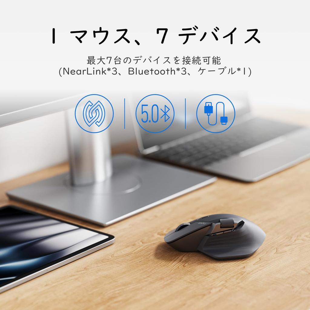 RAPOO MT760PRO Wireless Mouse, NearLink + Bluetooth 5.0, Multi-Device, 12K DPI, 2K Polling, Ergonomic Design, 11 Programmable Buttons, Onboard