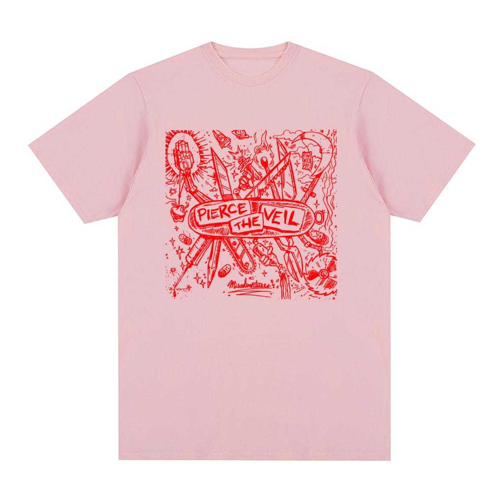 Camiseta Vintage Pierce The Veil Banda de Rock Hip Hop Streetwear Gráfica Algodón Camiseta para Hombre Nueva Camiseta Camiseta Tops para Mujer