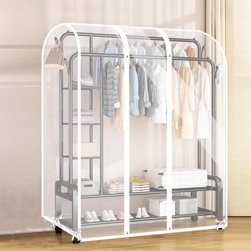 Transparent Plastic Garment Cover for Coat Rack - Dustproof Hanging Clothes Storage Bag