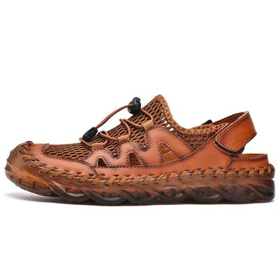 Summer Men's Sandals Handmade Mesh Breathable Casual Shoes