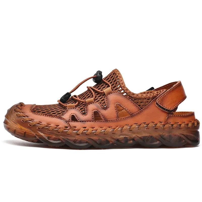 Summer Men's Sandals Handmade Mesh Breathable Casual Shoes
