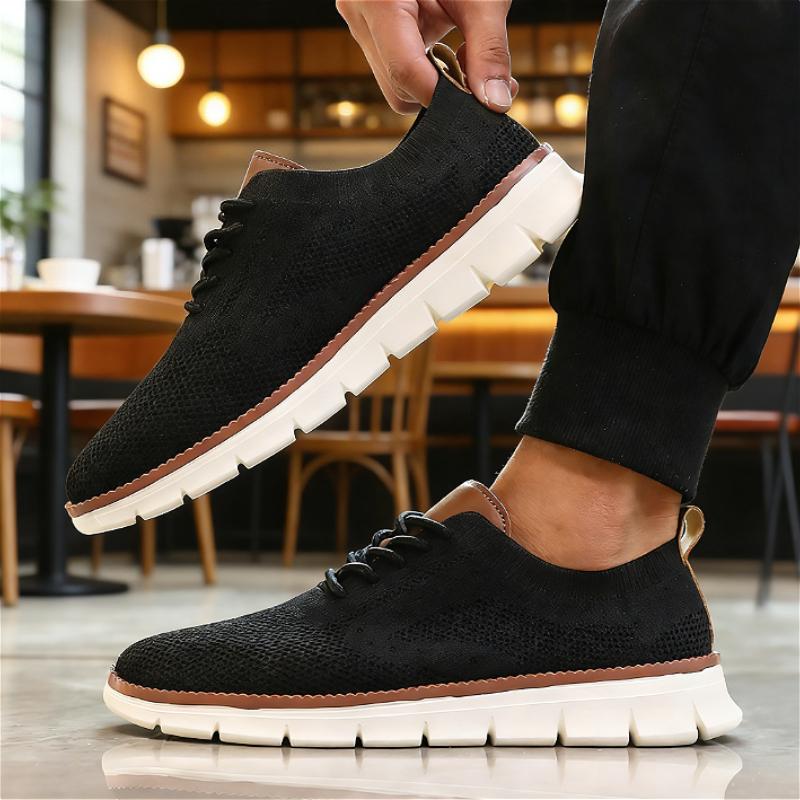 Men's Outdoor Casual Mesh Shoes Breathable Knit Sneakers Lightweight Anti-Slip Sole Comfortable Walking Shoes  Sneakers Men