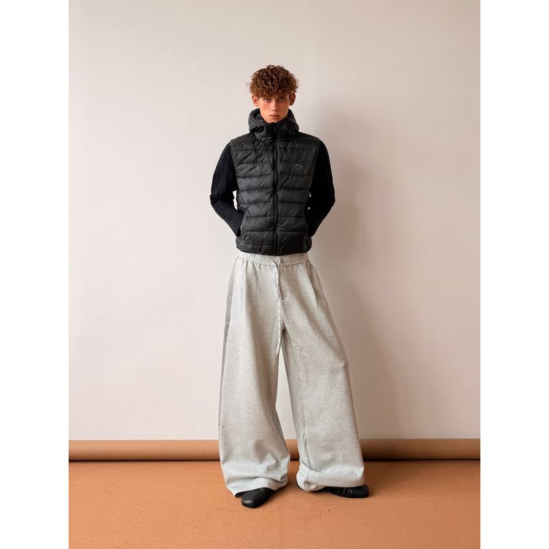 Cabbage Coke American-Style Ribbed 90 White Duck Down Jacket Winter Patchwork Knitted Hooded Casual Couple's Coat for Men