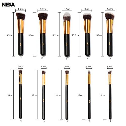 Makeup Brush Set with Pink Makeup Sponge, 4 Brushes, Beige Brush Holder (Multi Coloured, Pack of 10 Makeup Brush)