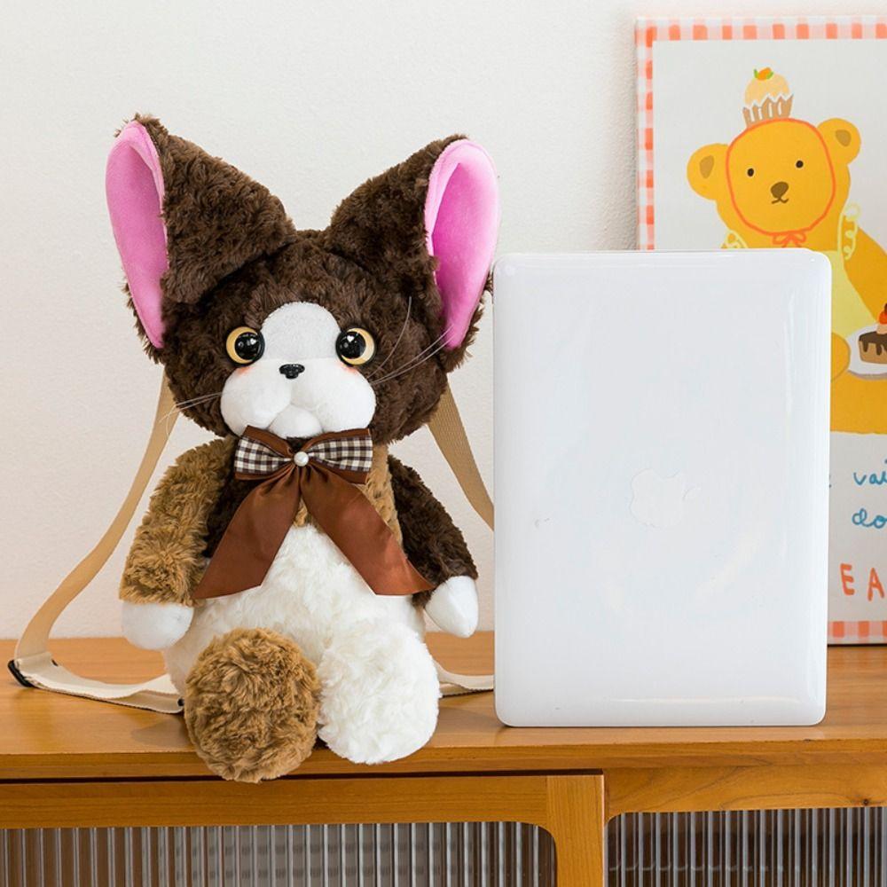 Cute Devon Rex Cat Backpack Stuffed Animals Animals Plush Bag Plush Cat School Bags  Birthday Gift