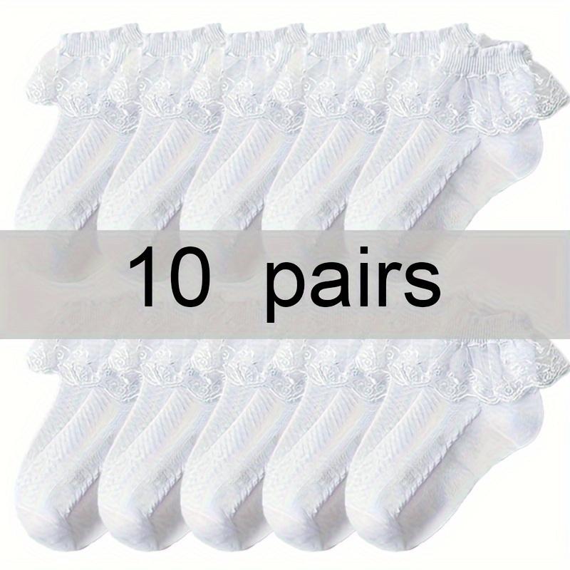 

10 Двойных Наборов Носки для Девочек, Детские, Кружевные, Сетчатые, Дышащие, Весна, Лето, Осень, Маленькой Принцессы, Танцевальные 10-15Y/20-22cm