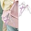 Lovely Heart Keychain Bows Keyring Braided Rope Bag Charm Bag Pendant Ornaments Car Keychain Decorations