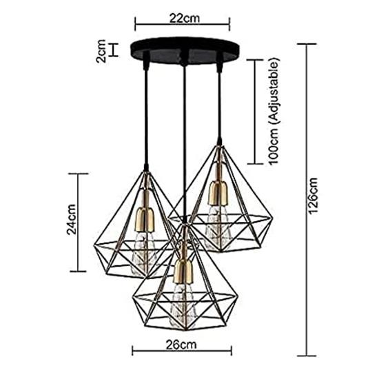 

Подвесной светильник Thali Chandelier с тройным золотым ромбовидным дизайном