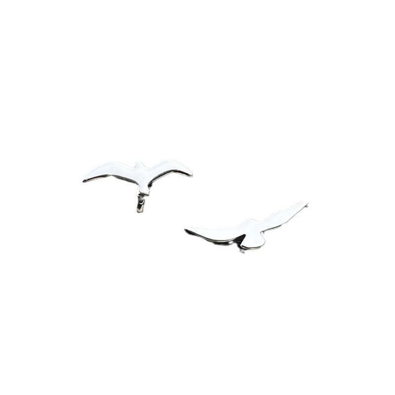 Asymmetrical Seagull Earrings: Unique Unisex Ocean-Inspired Design