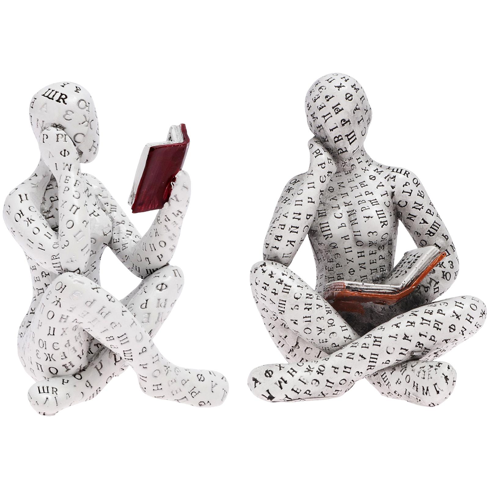 Abstract Reading Women Sculpture Decor Unique Resin Reading Thinker Figurine Ornament Modern Aesthetic Thinker Art Statue Desk