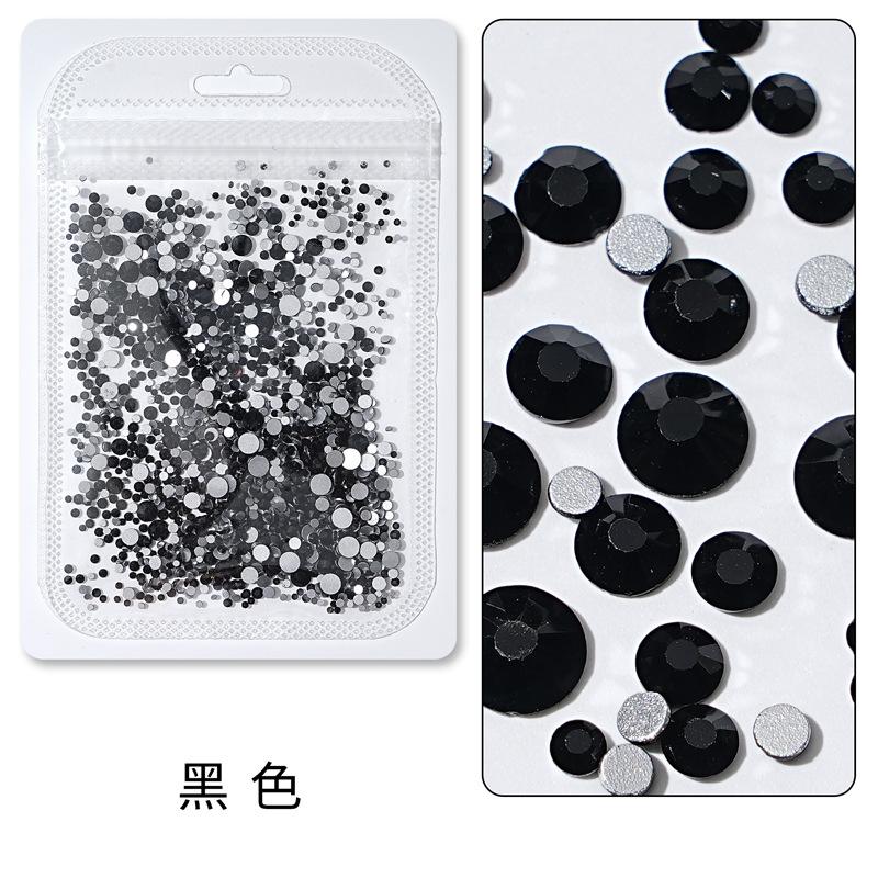 1440 buc, Un pachet întreg de manichiuri colorate, Diamante cu fund plat, Burghie din sticlă de cristal nu pot cădea de pe fund, Bijuterii cu diamante rotunde cu dimensiuni mixte.