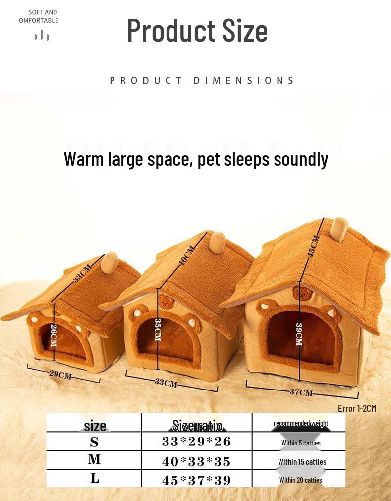 Ganzjahres-Hundebett mit Gehege für Katzen und kleine Hunde