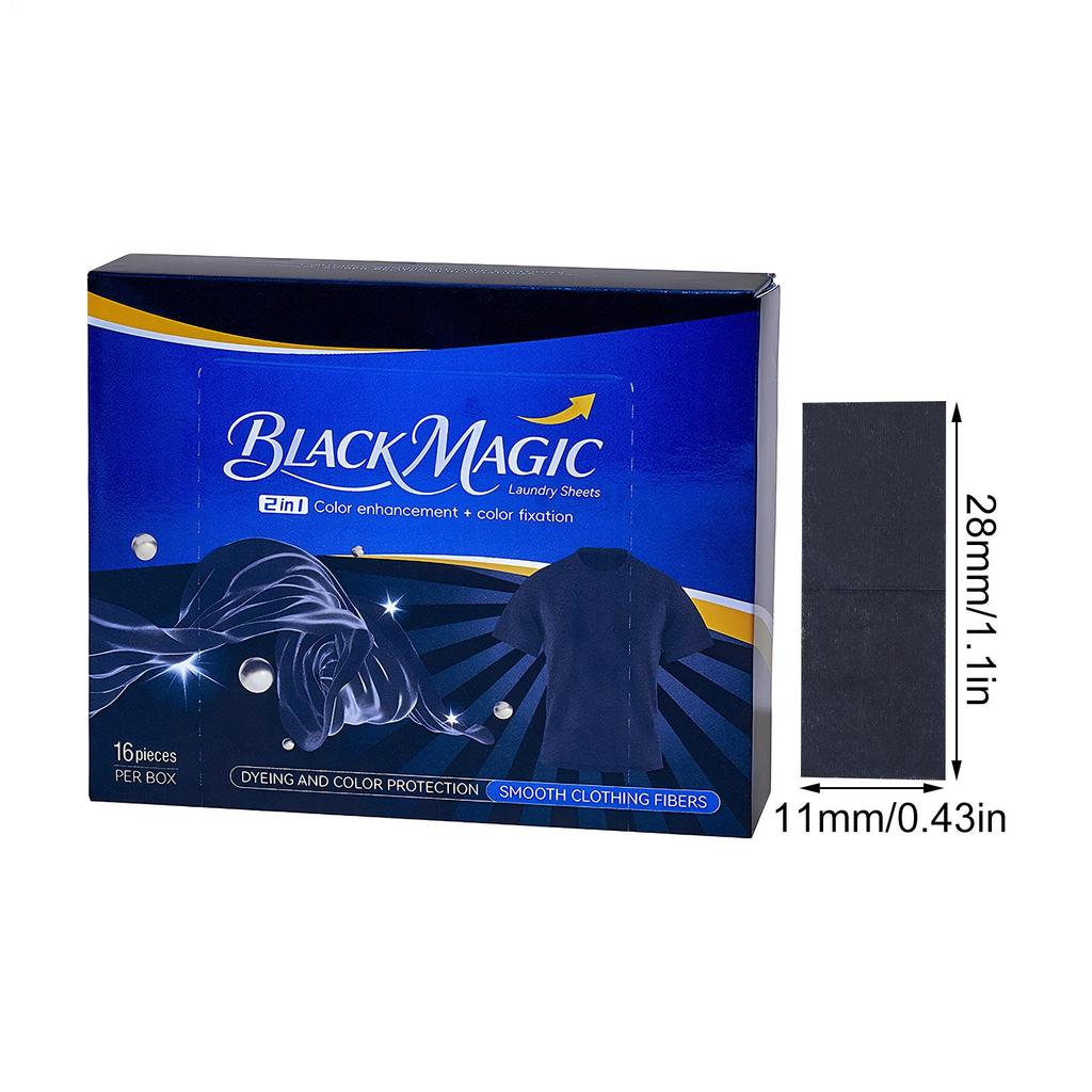 Black Clothes Dye Sheets 16 Pieces Intense Dark Garment Restoration Washing Machine Black Fabric Dye Sheets For T-Shirts Jeans