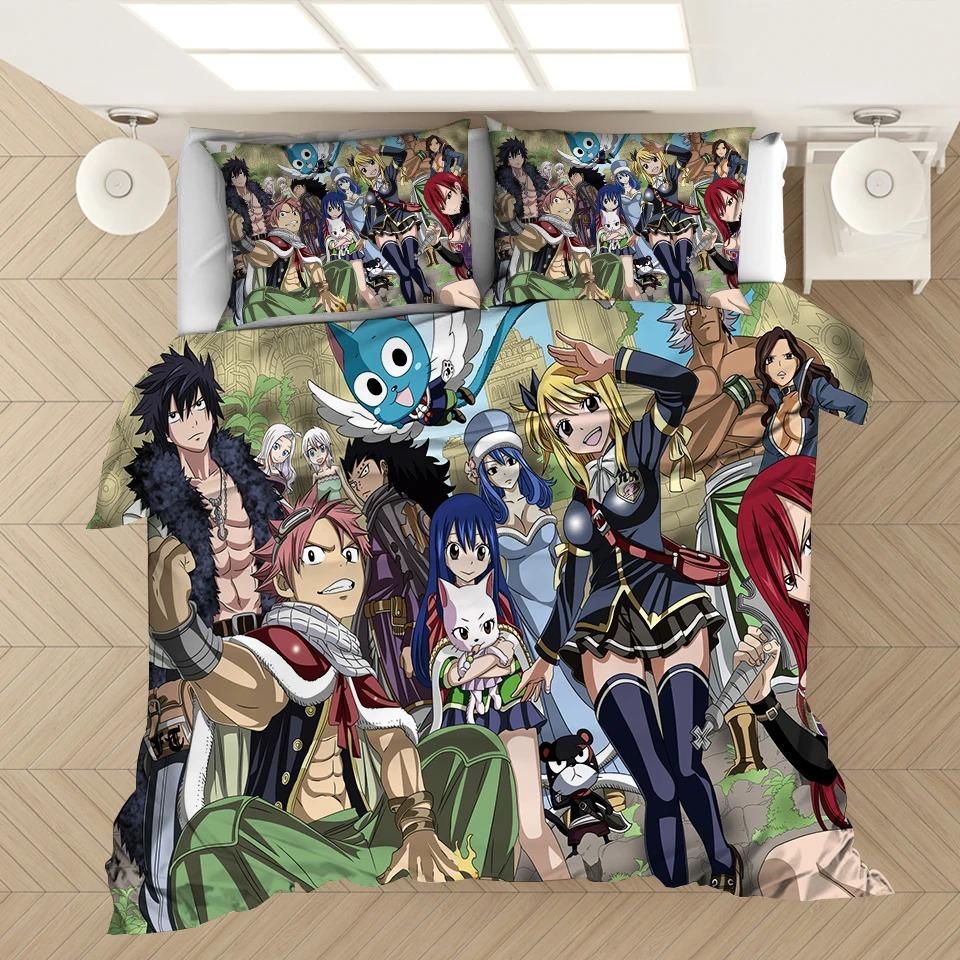 Comforter Fairy Tail Bedding Set 3D S Japan Anime Comforter Bedding Sets Fairy Tail Bedclothes (No Sheet) Ayr