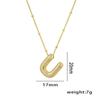 18K Gold-Plated Copper Necklace with Micro-Inlaid Zirconia & 26 Letter Pendant - Classic and Versatile European-American Jewelry