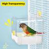 Space Saving Parakeet Bathtub Transparent Bird Cage Feeder  Bird Cage Accessories