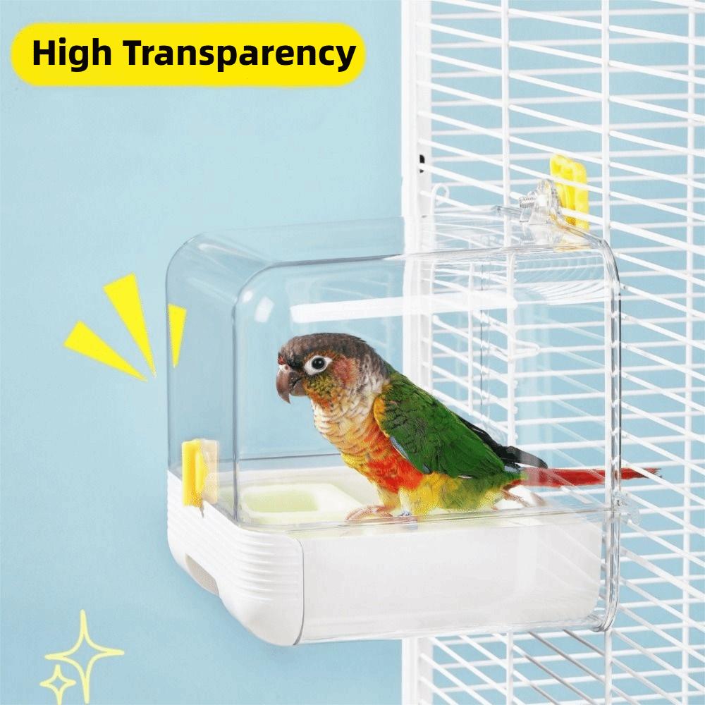 Space Saving Parakeet Bathtub Transparent Bird Cage Feeder Bird Cage Accessories