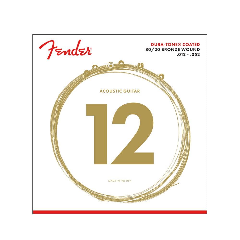 Fender 880L Coated Acoustic Guitar Light Dura-Tone 80/20 Strings, 12-52,