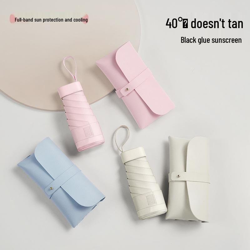 Women's Portable Anti-Ultraviolet Mini Sun Umbrella with Sunshade & Logo Print Option