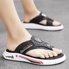 Mode Sommer Schuhe Herren Hausschuhe Echtes Leder Herren Flip Flops Flach Herren Sandalen Urlaub Rutschfest Strand Sandalen Duschschuhe Herren Sty
