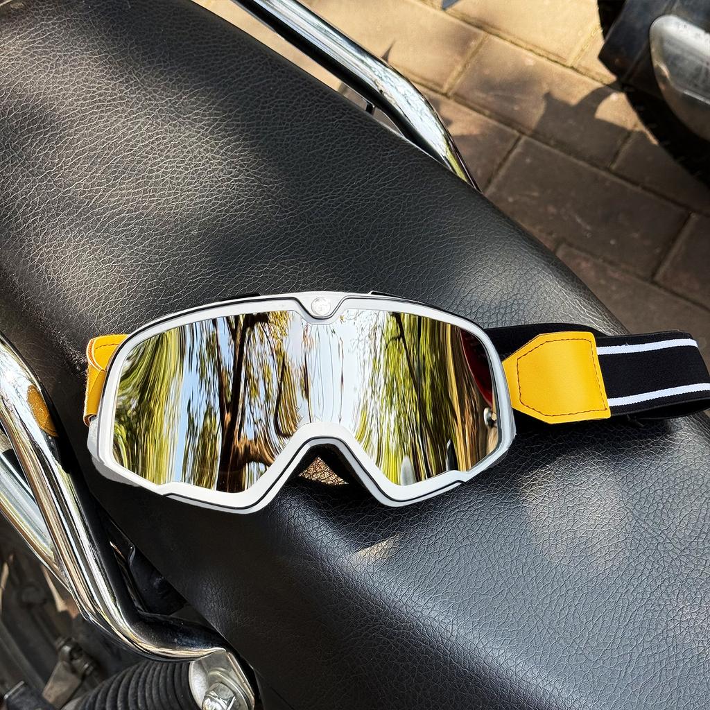 Kask motocyklowy retro motokrosowy gogle pilotażowe jet vintage motocyklowe skuterowe okulary offroadowe okulary