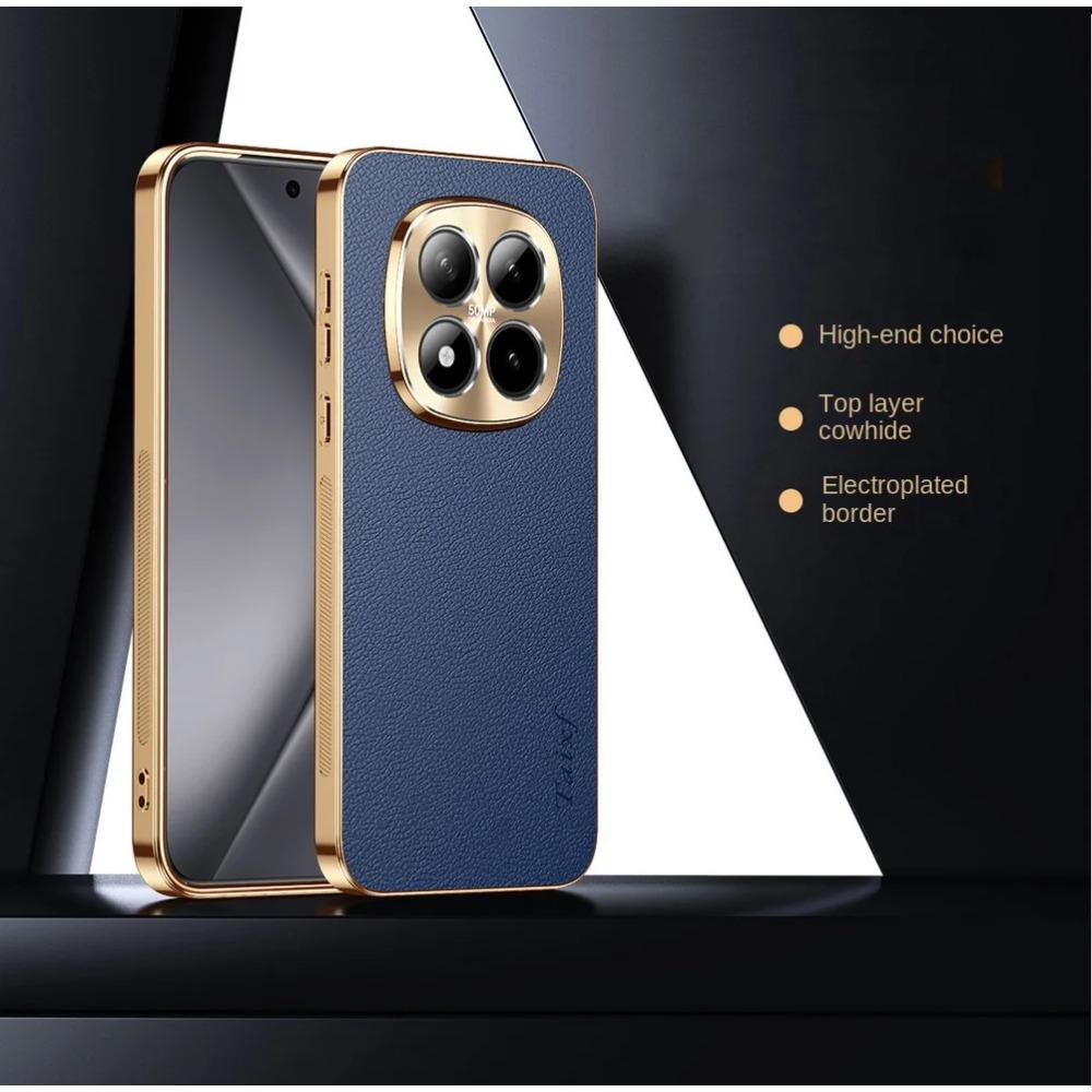 

Electroplated Frame Vegan Leather Case For Xiaomi Redmi Note 15 14 13 Pro Plus 5G Turbo 4 Pro High End Shockproof Texture Cover Redmi Note 14 Pro+