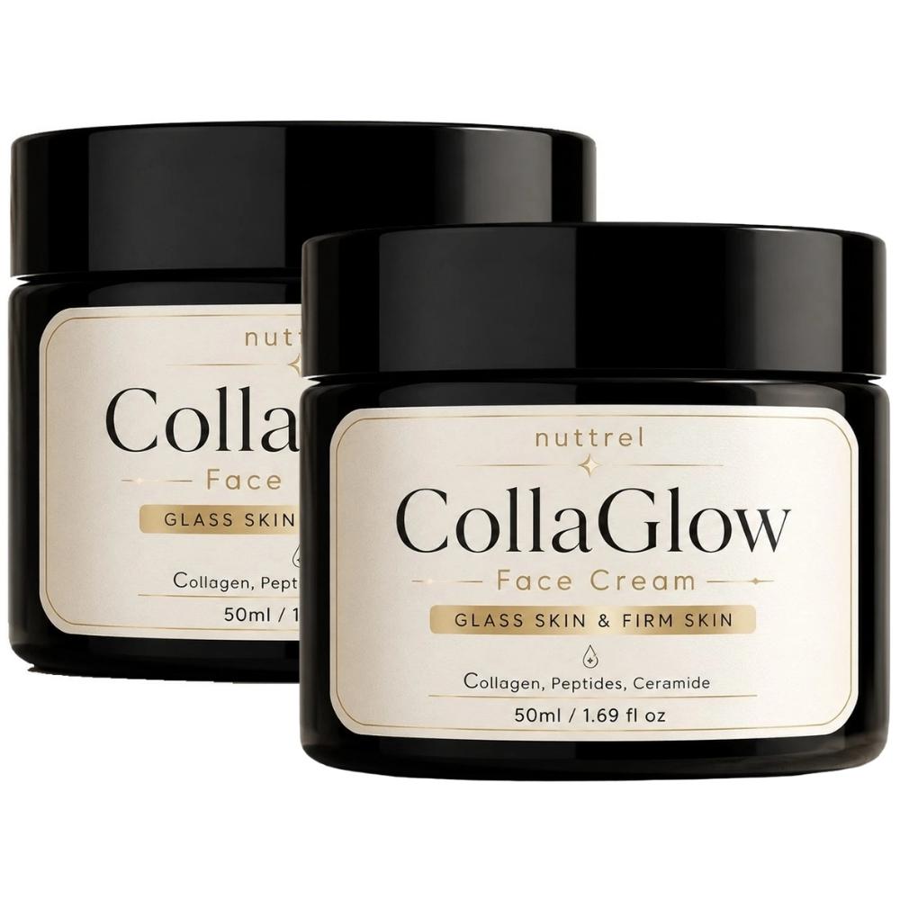 CollaGlow Facial Moisturizing Cream with Collagen & Ceramides, Daily Skin Care Cream 50ml, Pack of 2 50ml