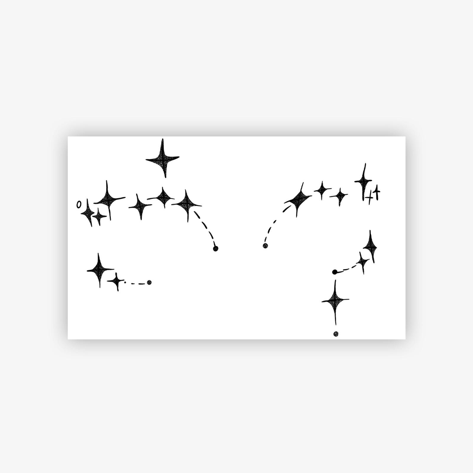 Wind Personality Halloween Dark Eyes Eyeliner Stars Makeup Face Stickers Tattoo Stickers 15*9