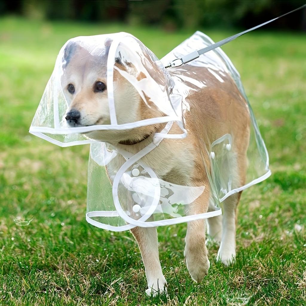 1PCS 1 piece clear dog raincoat high visibility suitable for small, medium and large dog breeds