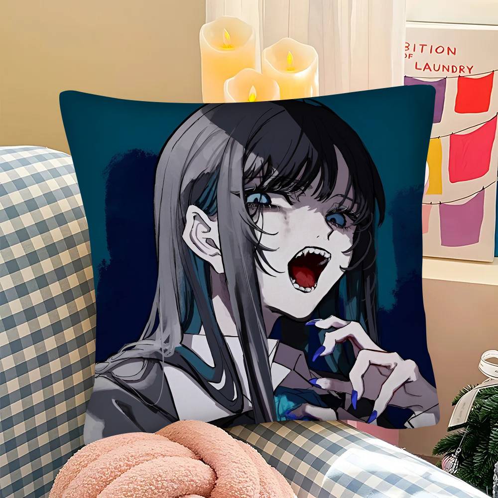 AAdoS Anime Cute Pillow Case Fashion Square Pillowcase Bedroom Sofa Room Ins Decoration Leisure Cushion Cover