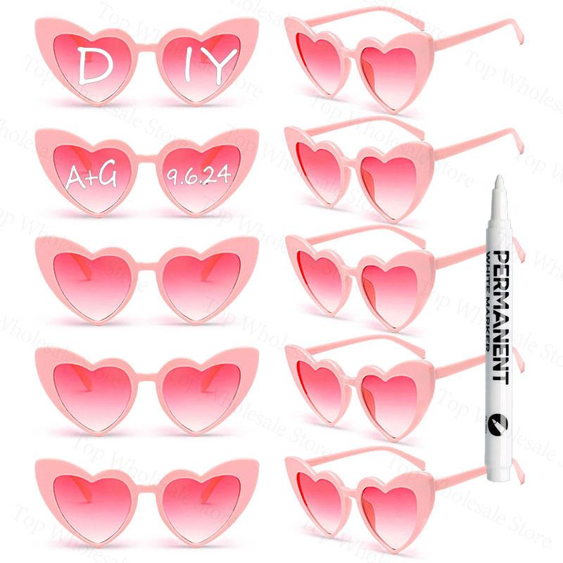 12-100 Pcs Wedding Personalized Sunglasses Bulk Custom Sunglasses with Paint Pens for Adult DIY Birthday Wedding Party Favors 5