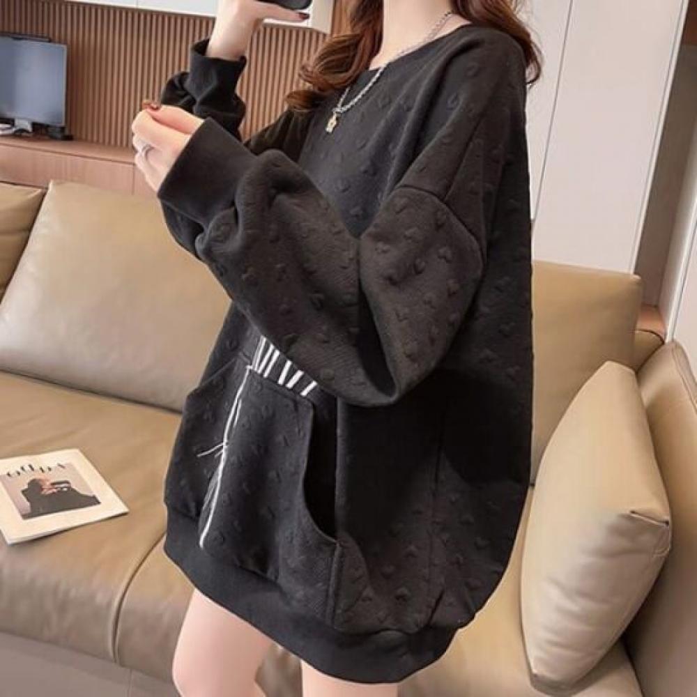 Navava Nt3056 Heart Rabbit Point Long Sleeve Sweatshirt