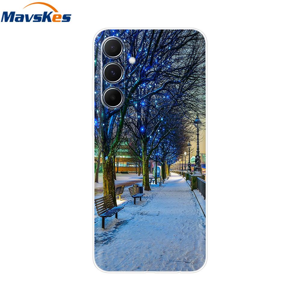 For Samsung Galaxy M35 5G Case Cute Cat Flower Painted Phone Cases For Samsung M35 Case M 35 SM-M356B Silicone Clear TPU Fundas