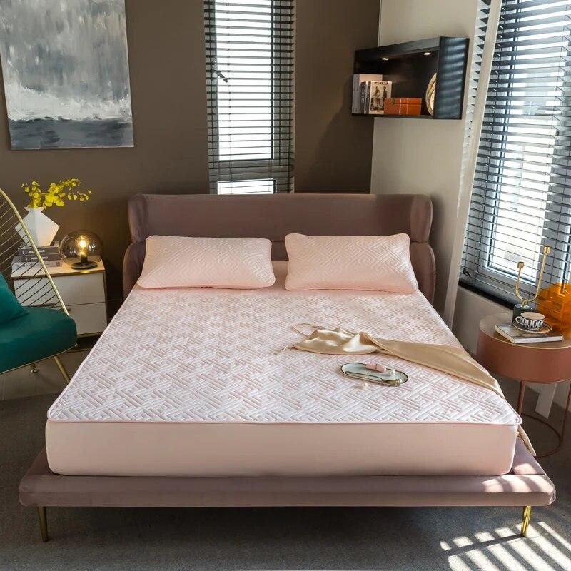 1 Piece Of High-grade Pure Cotton Quilted Bed Sheet, Warm Antibacterial And Anti-mite Bed Sheet Mattress Cover.