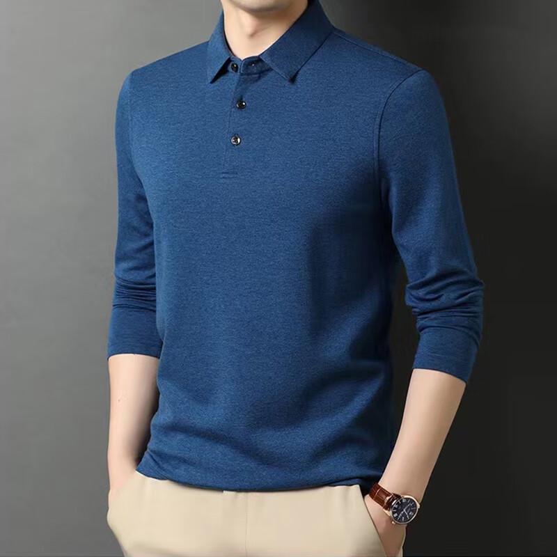 Men's Business Casual Long-Sleeve Polo Shirt