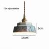 Mid-Century Japanese Ceramic LED Pendant Light for Bedroom, Dining Room, or Balcony