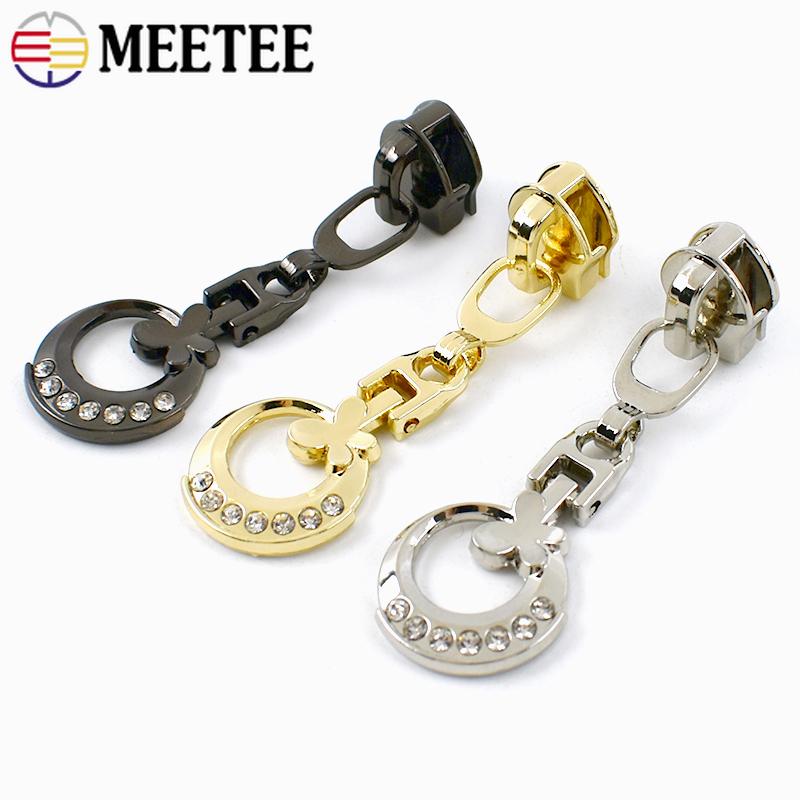 Meetee 5/10/20Pcs 5# Zipper Sliders for Nylon Zip Tapes Sewing Zippers Puller Closure Ziper Clothes Bag Zips Repair Accessories