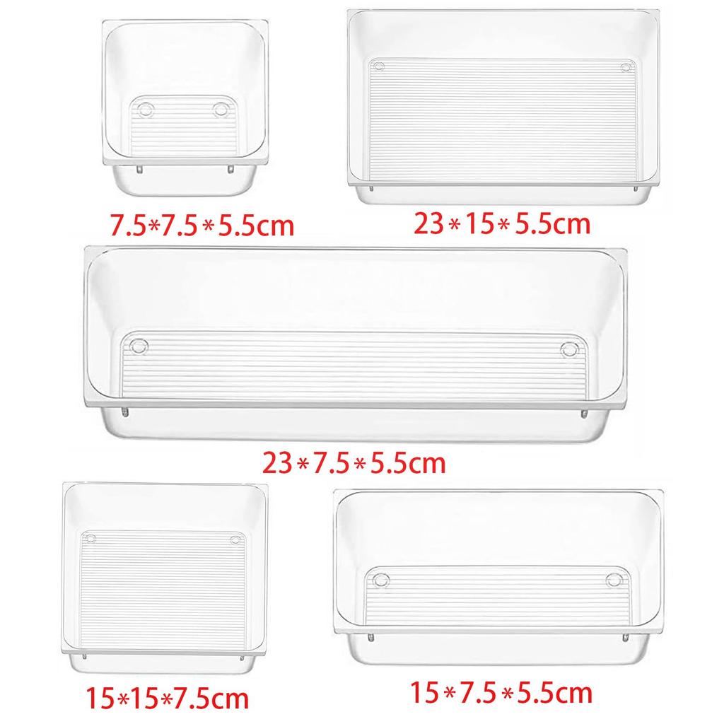 Lismyakey Drawer Storage Divider Small Item Storage Storage Freely Kitchen Organization Dividers, Trays, Boxes, 16-Piece Set, PET, Multi-purpose,