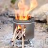 Portable Pure Titanium Outdoor Wood Stove <1L Capacity for Home Barbecue Picnic Tea Making  Camping/Hiking Equipment