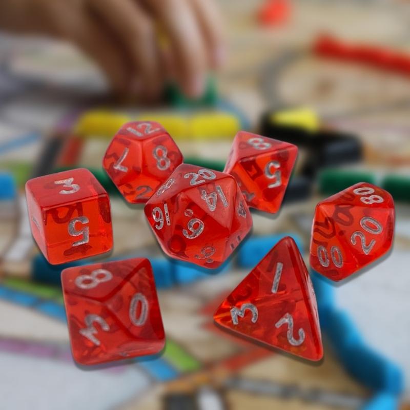 Small Multi-Sided Acrylic Dices Set Portable Mini Polyhedral Dices Tiny Mini Role Playing Table Game Dices for Men Women