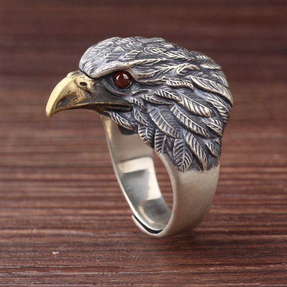 Gift Eagle Open Ring Silver Finger Decorations New Vintage Rings