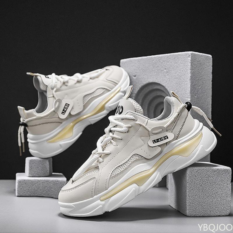 New Summer Mesh Breathable Versatile Sports Leisure Men's Shoes Running Thick soled Height Boosting Simple Comfortable Shoes