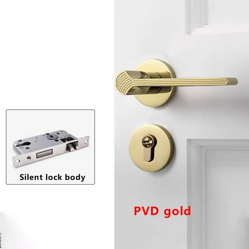 Bedroom Split Door Lock Room Wooden Door Mute Golden Door Handle Indoor Household European Bathroom Universal Door Lock